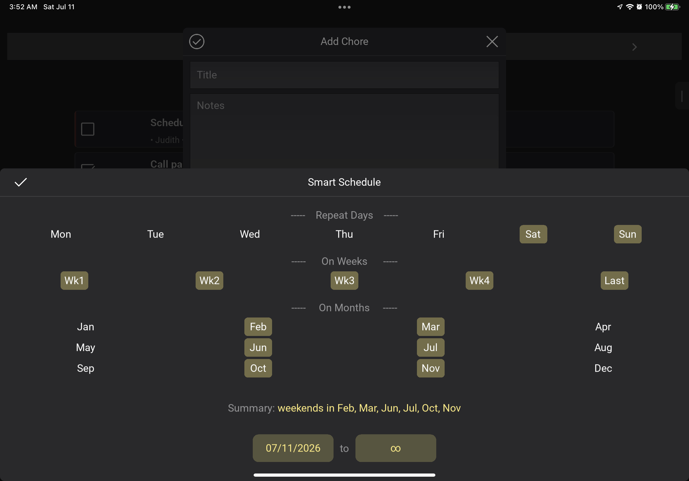 Home-Chores tablet checklist